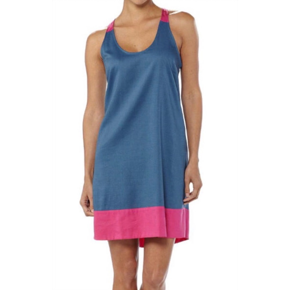 Patagonia Women's Colorblock Racerback Maxi Blue Pink Cottton Size 6